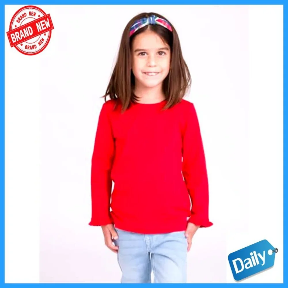 Toddler Girls Long Sleeve Ruffle Layering Tee Shirt Size 2T Knit